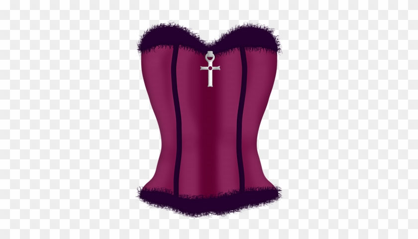 Purple & Pink Crossed Corset - Fashion #311526