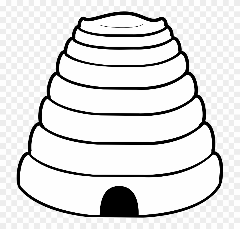 Bee Hive Clip Art Black And White - Beehive White Png #311784