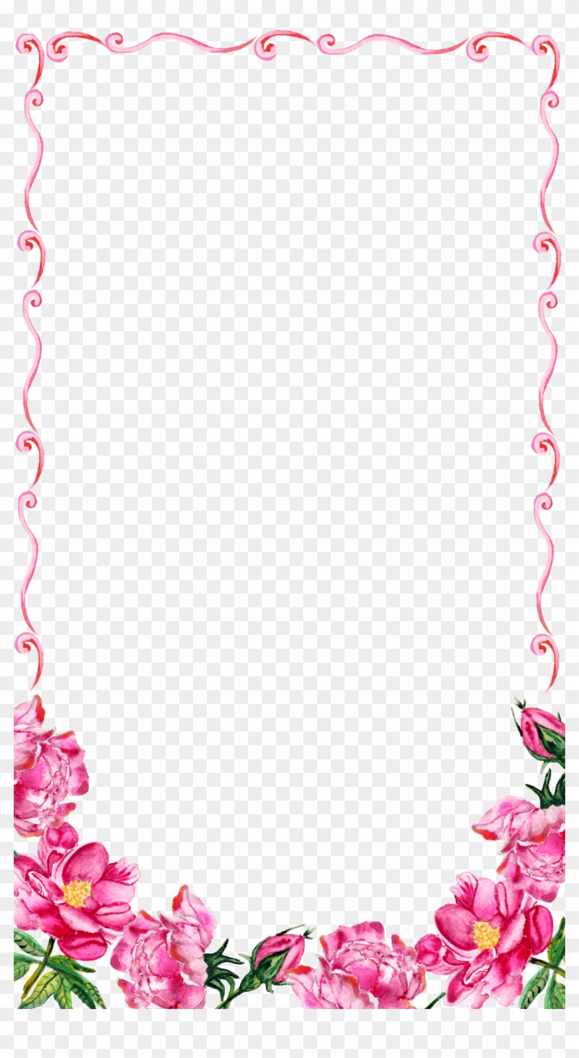 Pink Fl Border Png Transpa Image - Flowers At The Bottom #312042
