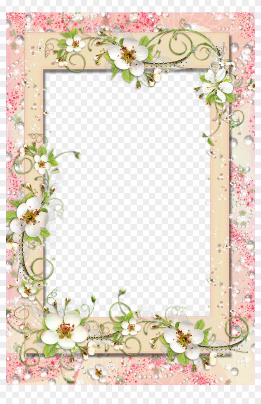 Transparent Png Frames - White Flowers Borders Hd #312064