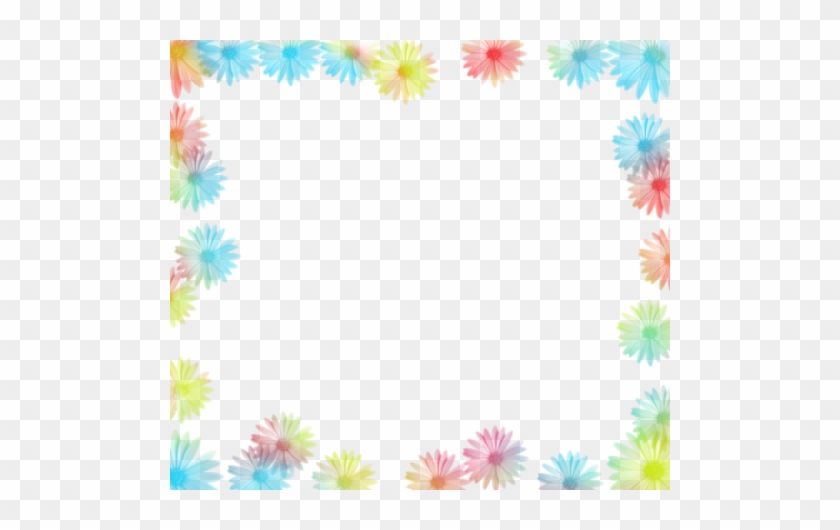 Colorful Flowers Borders And Frames - Molduras Simples De Flores #312079