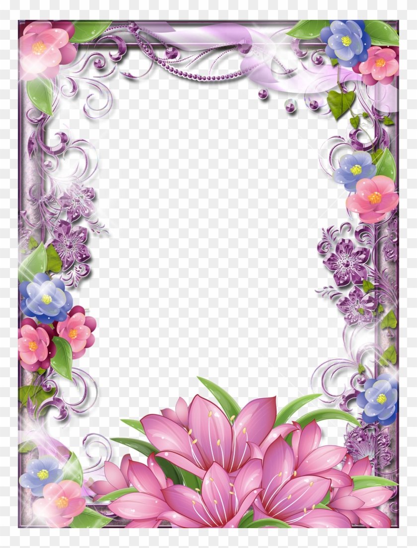 Purple Flower Clipart Glitter - Beautiful Borders For Projects #312153