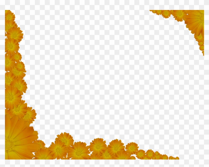 Bright Floral Corners Border In Yellow Color Rectangular 3d