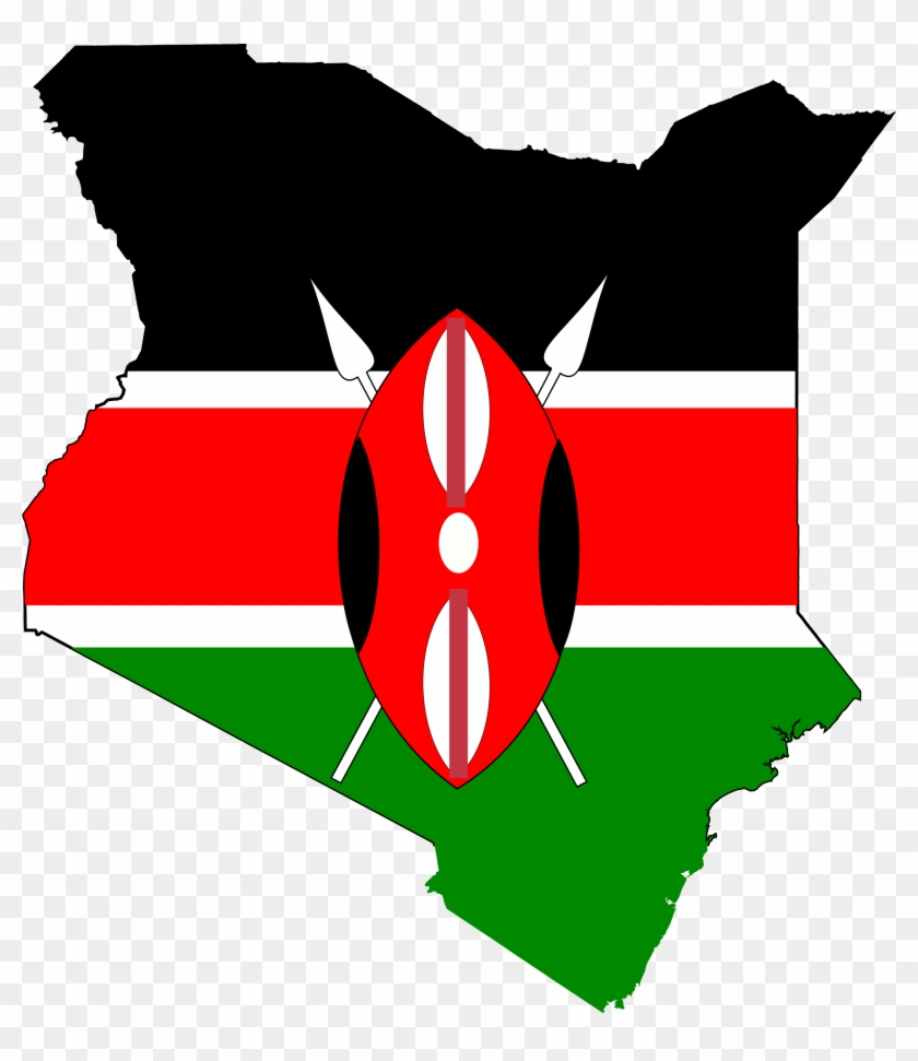 Kenya Clipart Kenya Map Clipart - Flag Map Of Kenya #312241