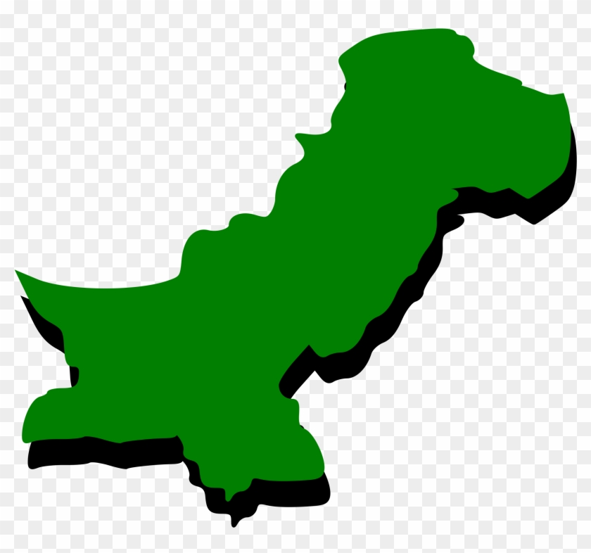 Outline Map Of Pakistan With Green Fill - Pakistan Map Png #312244