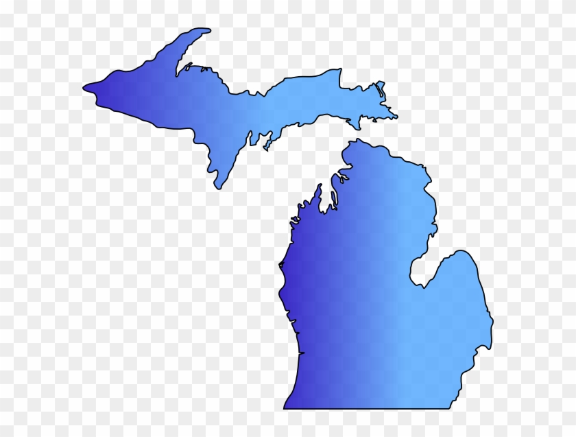 This Free Clip Arts Design Of Michigan Map Blue Blend - Michigan Clip Art #312280