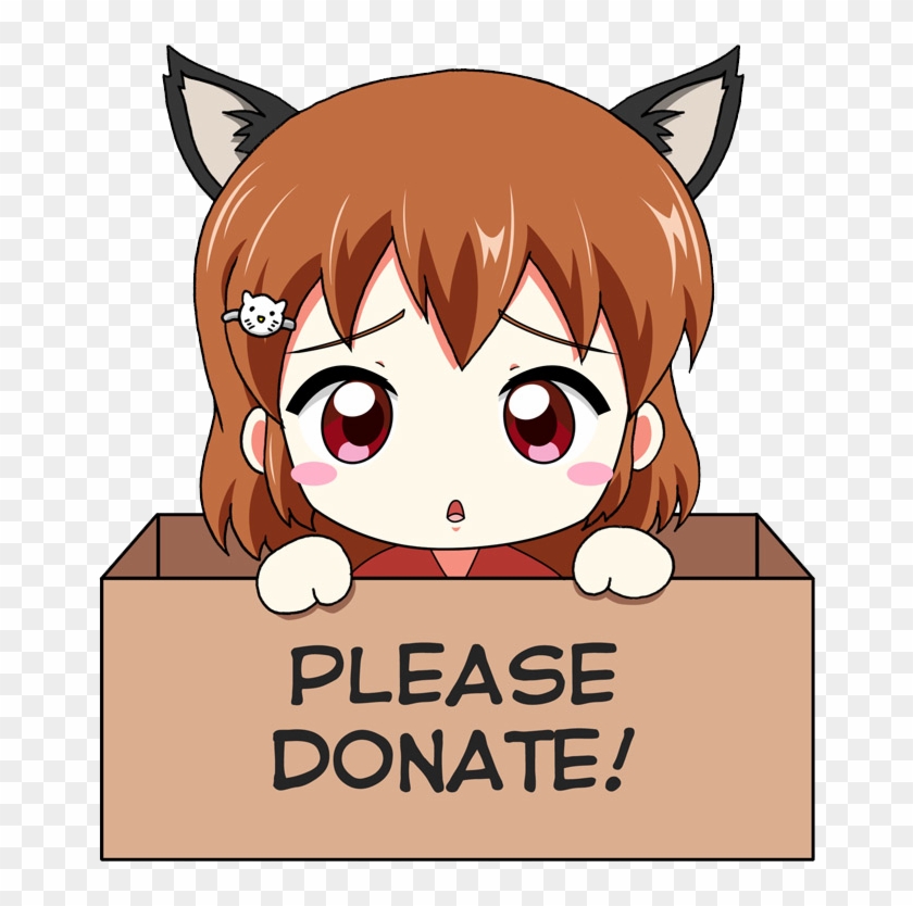 Here We Have A Anime Girl In A Box Asking For Donations, - Please Donate Anime #312386