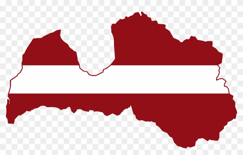 World History Clip Art Download - Latvia Map With Flag #312443