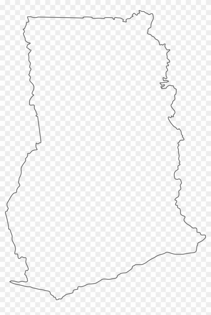 Ghana Map With Cities - Line Art #312460