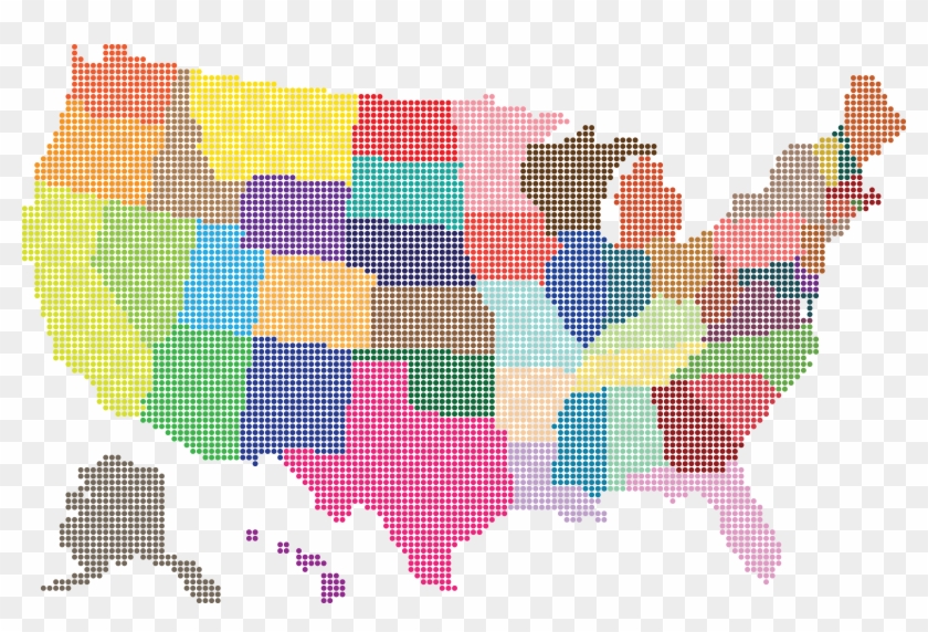 Free Clipart Of A Colorful American Map - Utah Concealed Carry Permit Map #312515