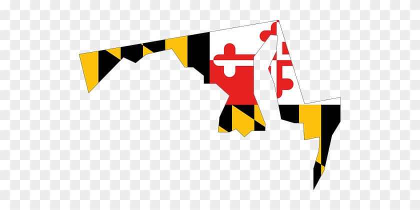 Maryland State Usa Flag Map - Maryland Flag In State #312526