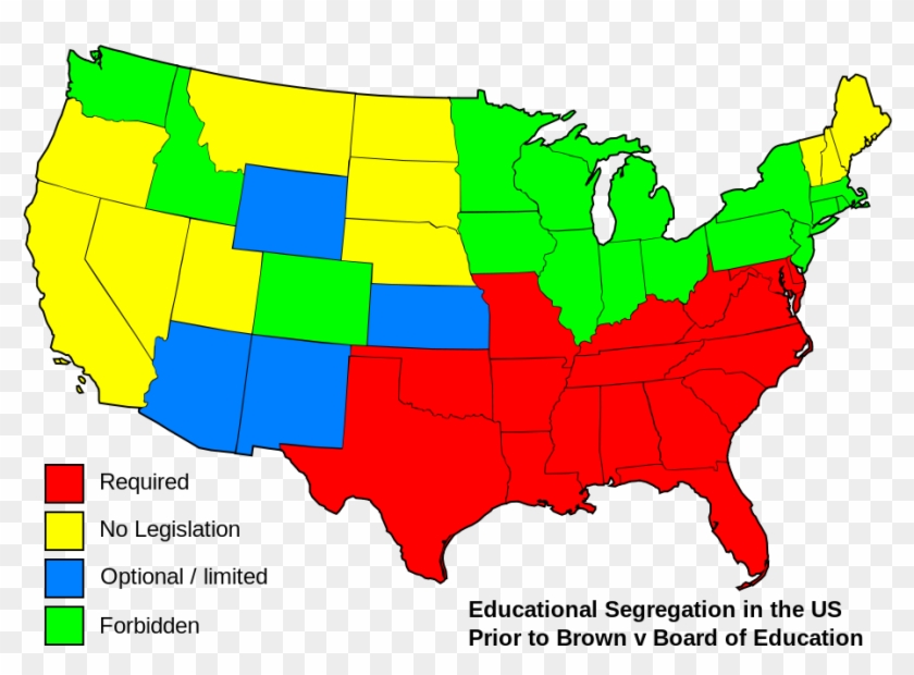 Education Road Map Clipart - States With Jim Crow Laws #312552