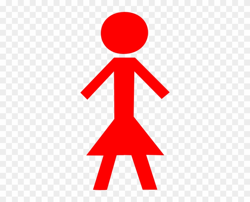 Girl Stick Figure Clip Art Clipart - Red Stick Figure Clip Art #312636