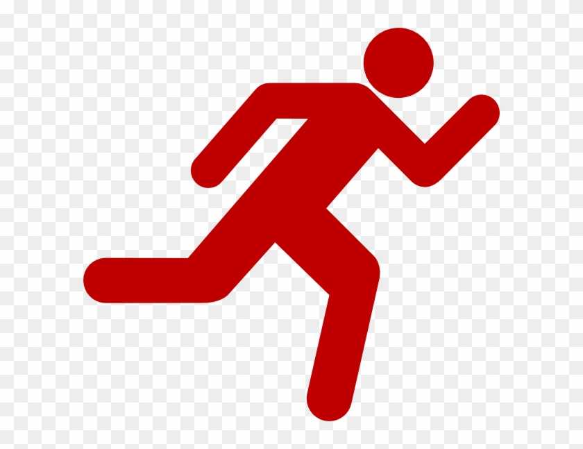 Red Running Icon On Transparent Background Clip Art - Red Running Stick Figure #312646