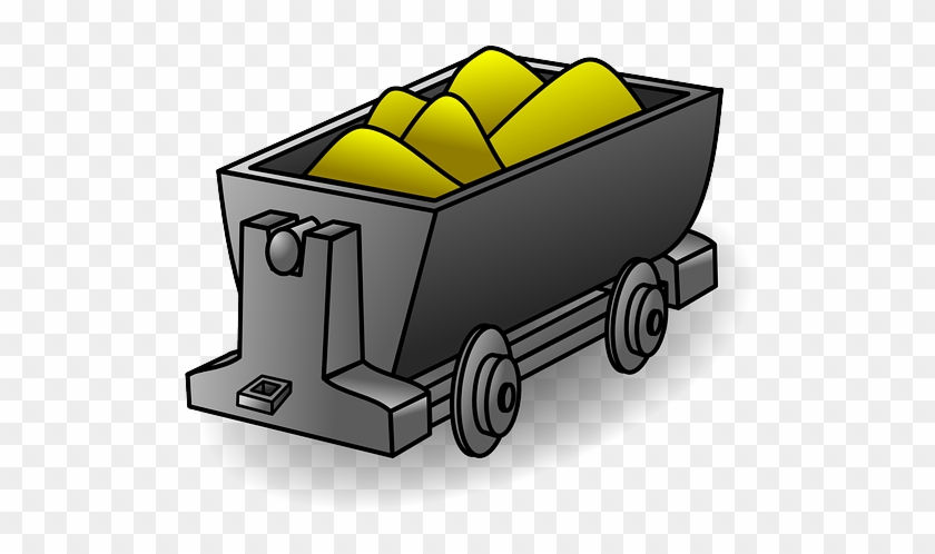 Money Train, Wagon, Gold, Track, Money - Gold Mine Cart Png #312738