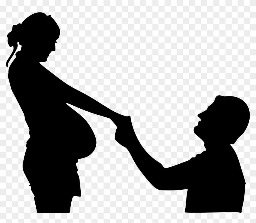 With Pregnant Wife - Wife And Husband Silhouette - Free Transparent PNG  Clipart Images Download