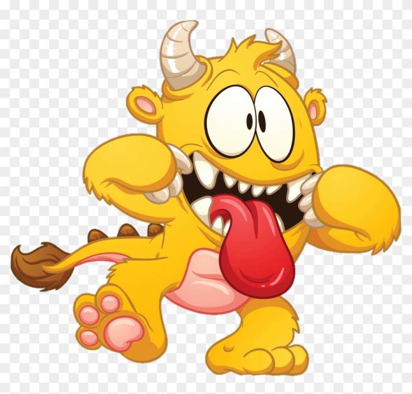 Yellow Tongue Monster - Yellow Cartoon Monster #312970