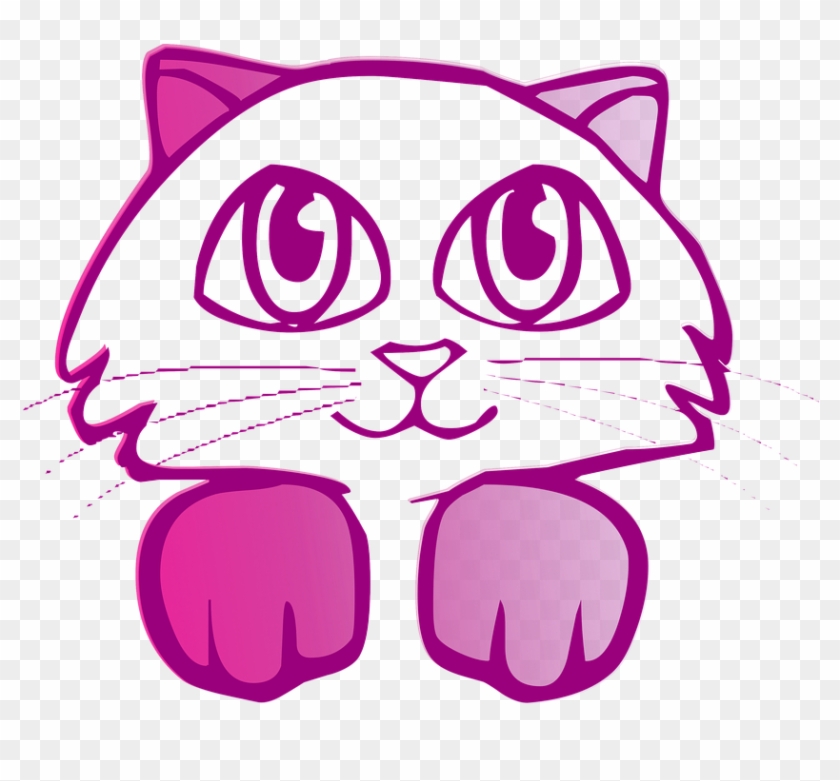 Purple Cartoon Cat - Purple Kitty Tote Bag, Adult Unisex, Natural #313051