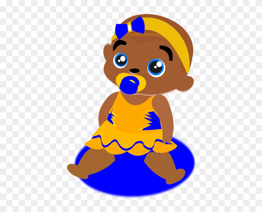 Blue Yellow Baby Clip Art At Vector Clip Art Online - Black Baby Clipart Png #313061