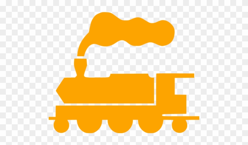 Orange Train 5 Icon - First Industrial Revolution Icon #313221