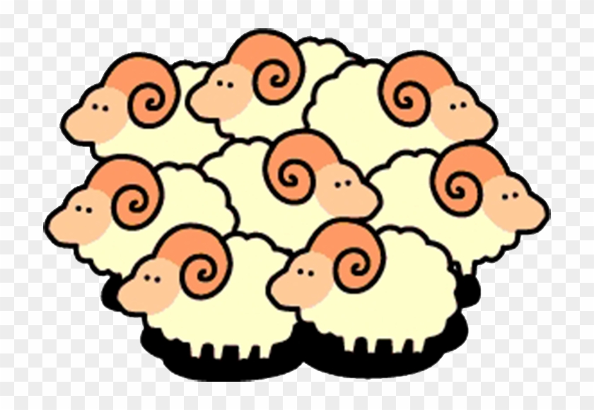 Clipart Charming Flock Of Sheep Clipart Cartoon Clip - Rebaño De Ovejas Dibujo #313246