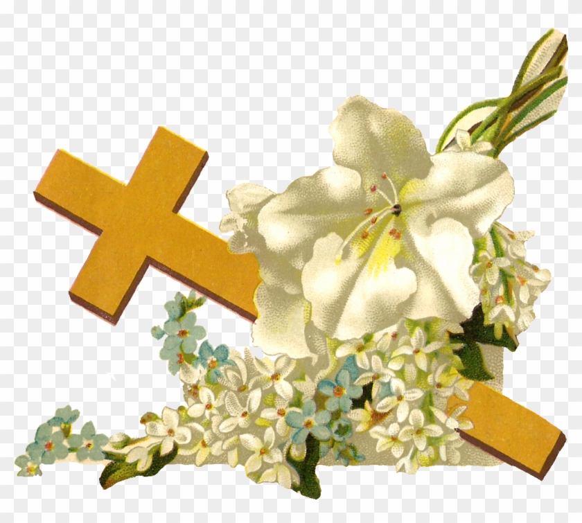 Free Religious Clip Art - Cross With Flowers Png #313354
