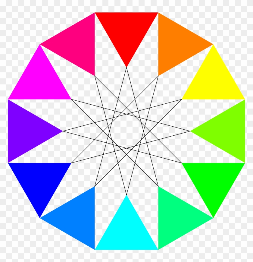 Rainbow Dodecagon And Black Dodecagram - Dodecagon Designs #313446