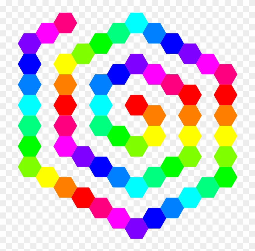 60 Hexagon Spiral - Pixel Spiral #313447