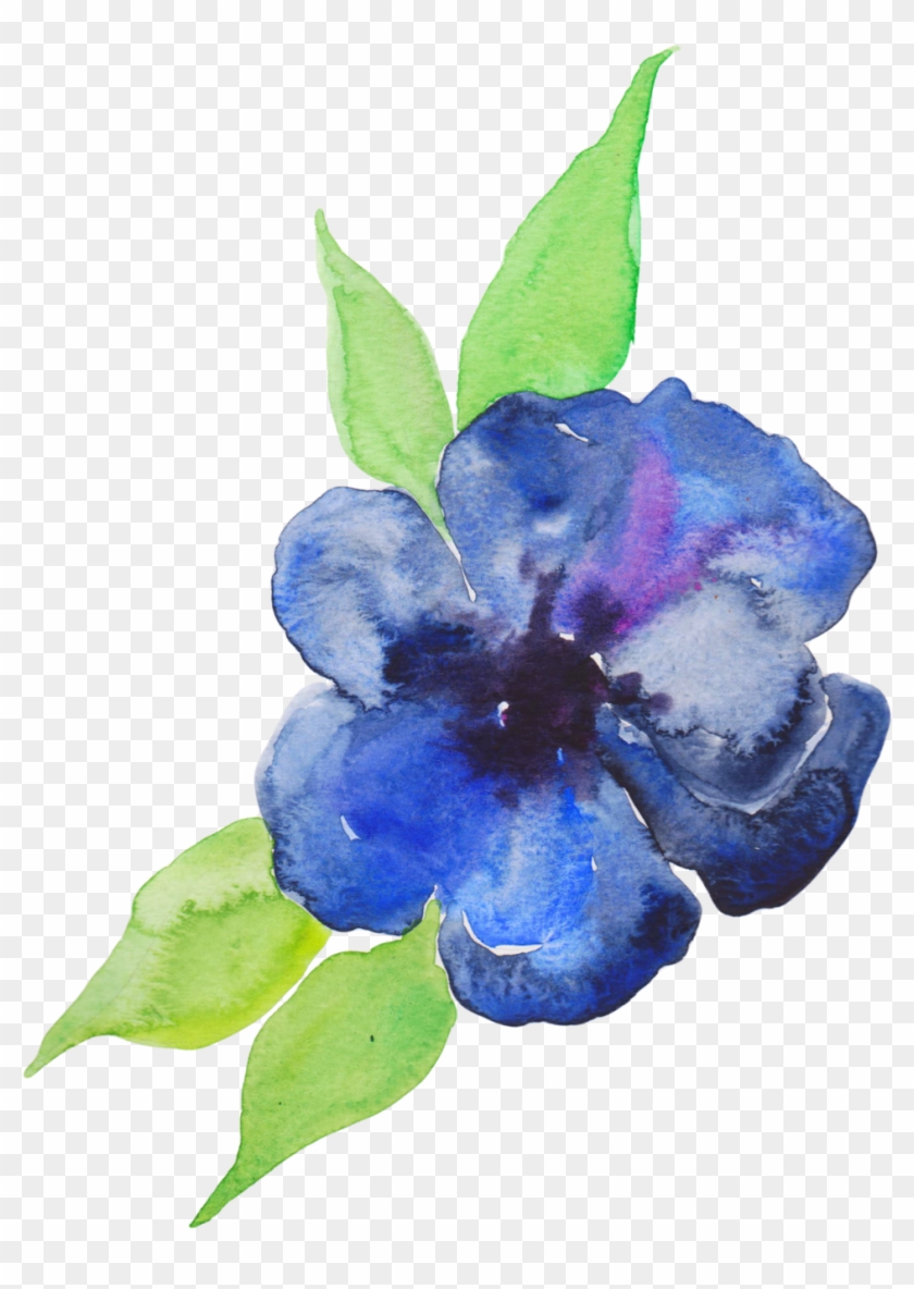 Blue Watercolor Painting Flower Violet Purple - Blue Watercolor Painting Flower Violet Purple #314008