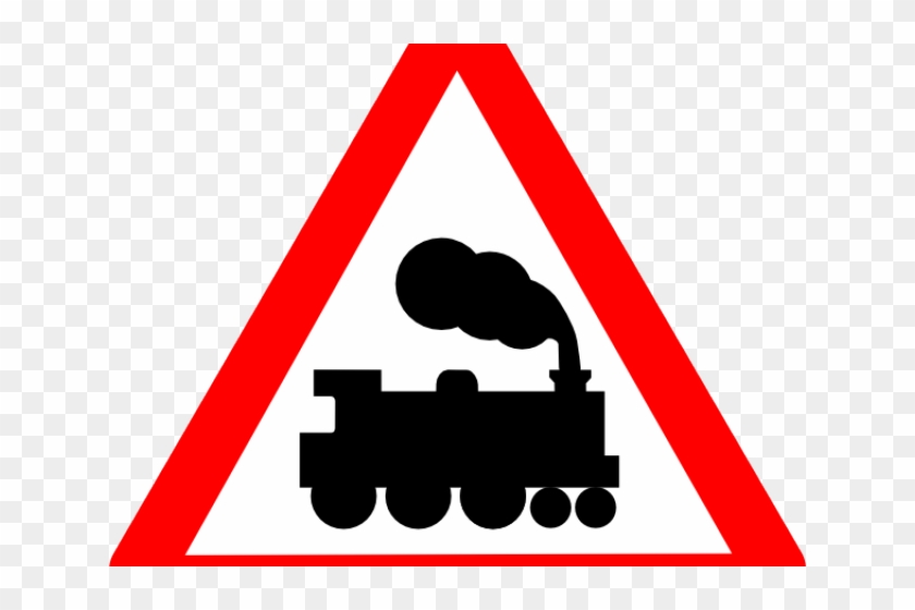 Train Clipart Sign - Train Road Traffic Sign #313773