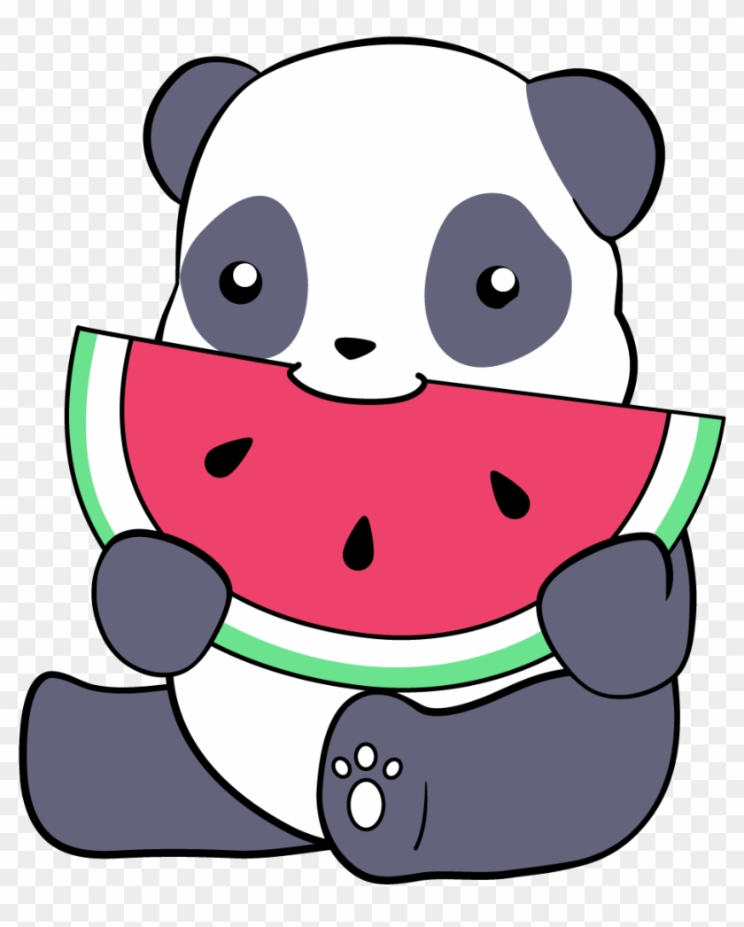Panda And A Watermelon By Lele37 On Deviantart - Panda Png #313780