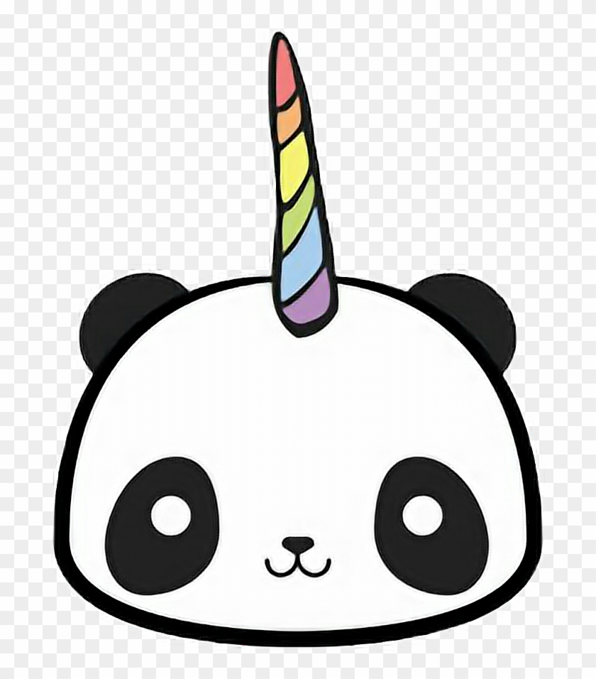 Cute Panda Pandacorn Unicorn Rainbow Black White Colors - Panda Unicorn #313954