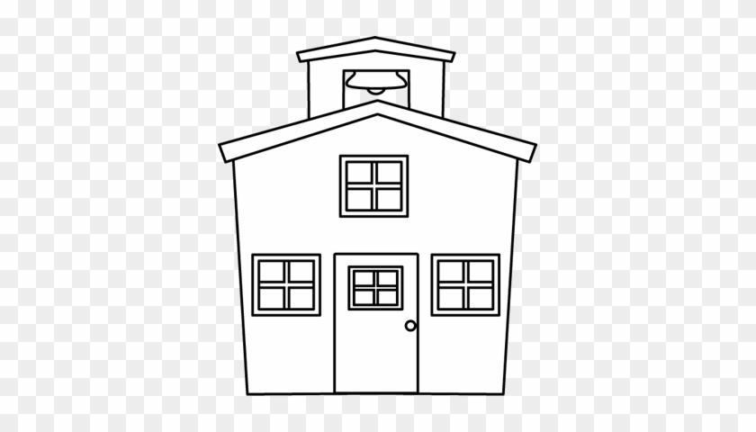 Black And White Schoolhouse - Black And White School Png #314010