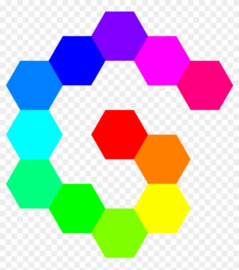 12 Hexagon Spiral Rainbow Svg File - Clip Art #314086