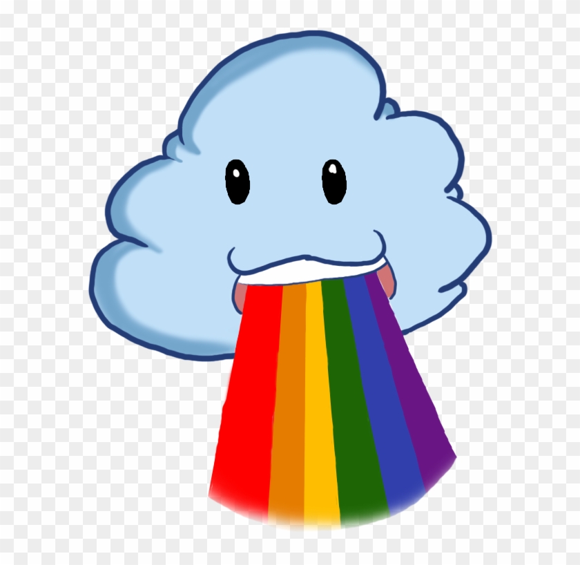 Chibi Cloud Vomiting A Rainbow By Linksketchit - Chibi Rainbow #314120