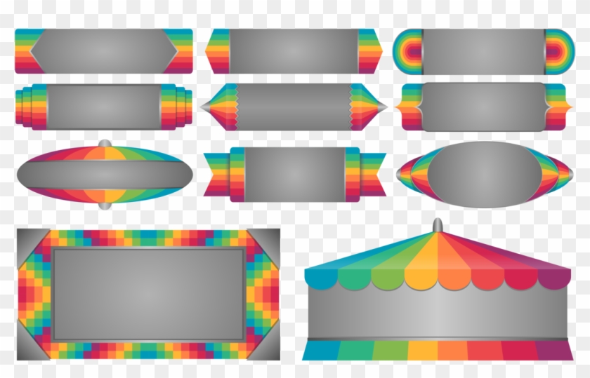 Rainbow Banners 2 By Viscious-speed - Bunter Rahmen Preisschilder Clipart #314132