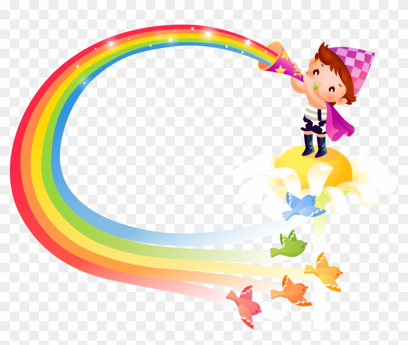 Cartoon Kids, Classroom Decor, Panel, Rainbow Colors, - Рамка Пнг Детская #314202