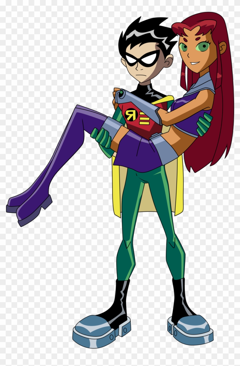 Robin Starfire Raven Superhero Art - Стар И Робин #314215