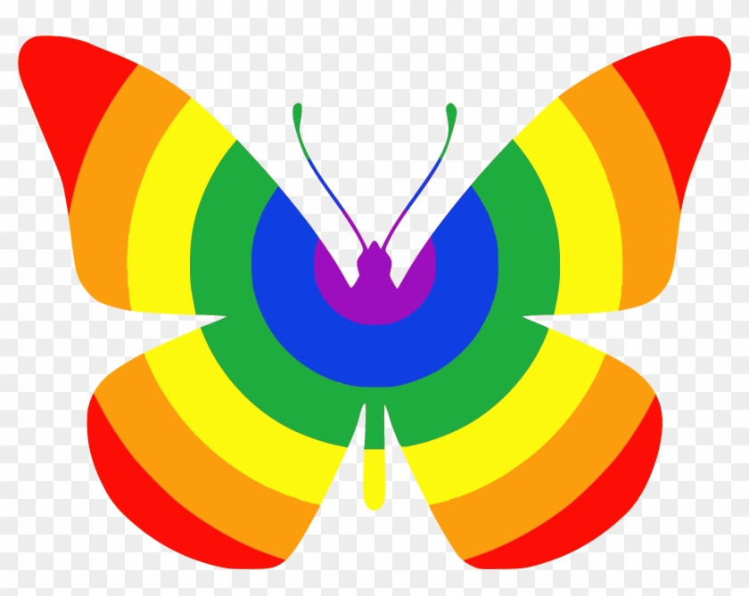 Clipart Rainbow Butterfly - Rainbow Butterfly Clipart #314226