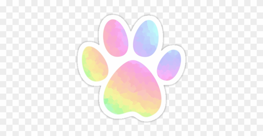 Beautiful Graphic Image Of Dog Paw Filled With Pastel - Decal #314293