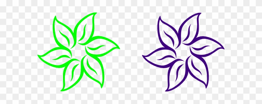 Lime Green And Purple Flower Clip Art - Easy To Draw Flowers #314298