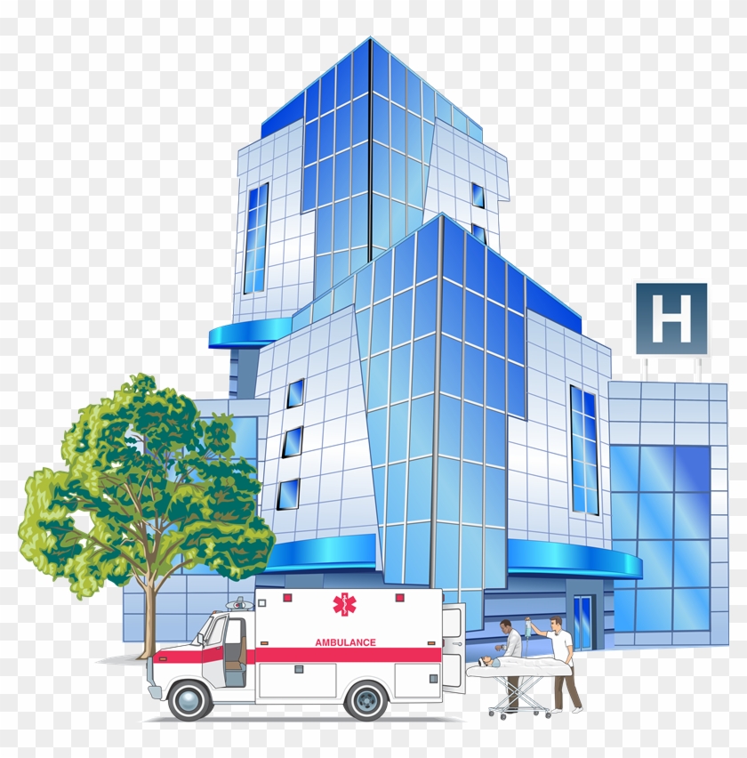 Free Modern Hospital Building Clip Art - Grey Trees Diggers Gold #314309