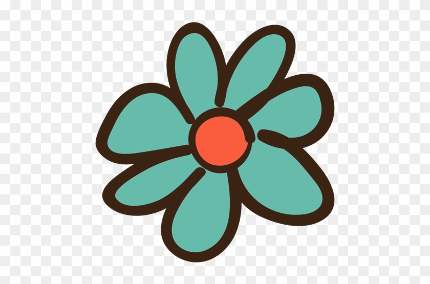 Simple Flower Colored Doodle Transparent Png - Doodle #314338