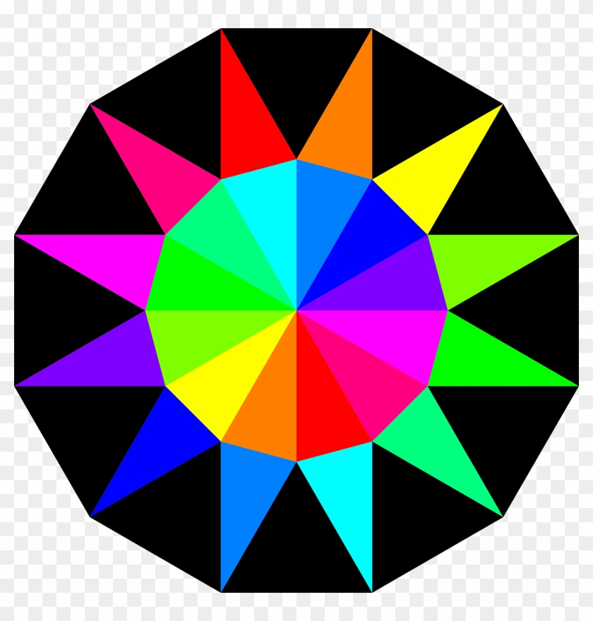 Rainbow Dodecagram - Clip Art #314371