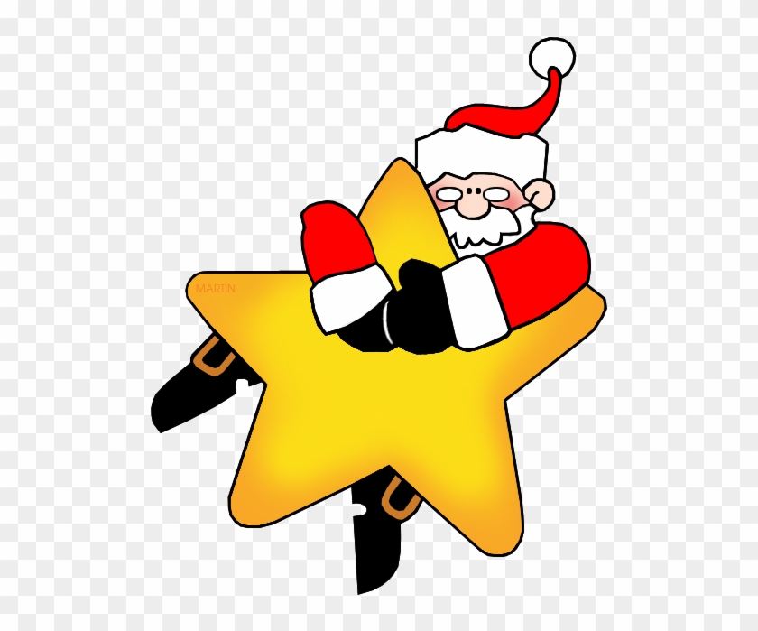 Santa On A Star - Christmas Star Clip Art #314567