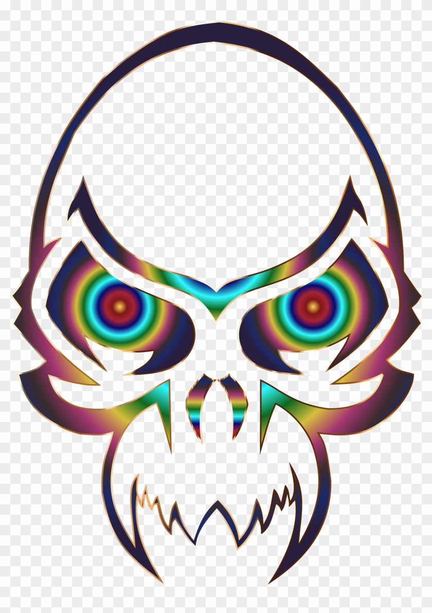 Skull Clipart Colorful - Simple Skull Tattoo Tribal #314573