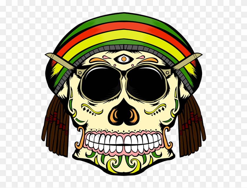 Skull Calavera Rastafari Reggae Clip Art - Rastafari #314592