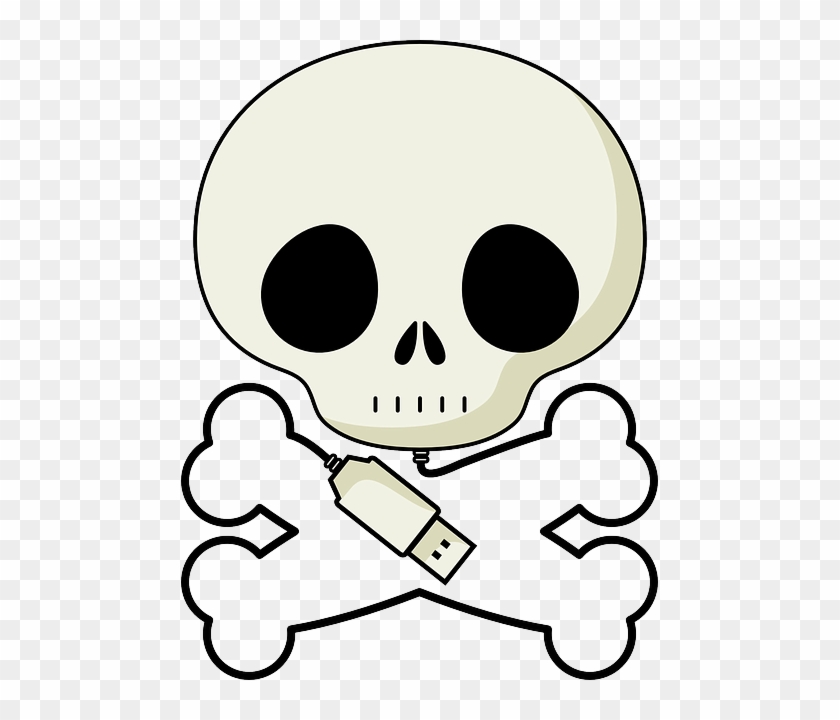 Death's Head, Skull, Crossbones, Pirate, Plug, Usb - Skull And Crossbones #314607