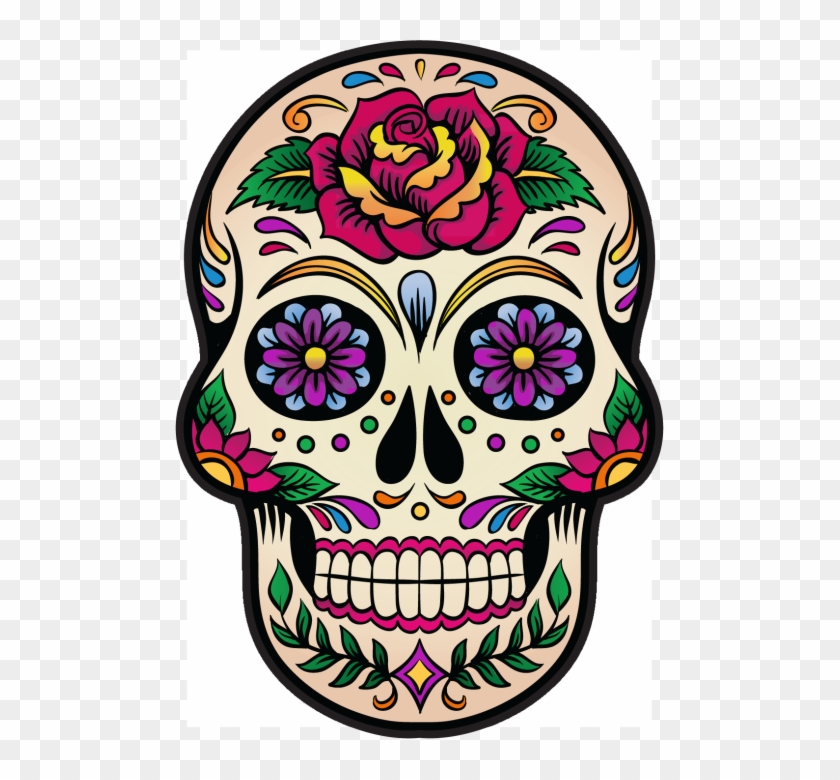 Sticker Tete De Mort Mexicaine - Colorful Dia De Los Muertos Skulls #314641