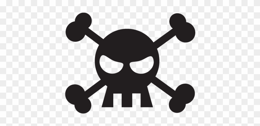 Cartoon Skull Amp Crossbones Wall Quotes™ Wall Art - Skull And Crossbones Icon #314684